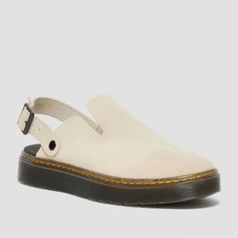 NWOT Dr. Martens Carlson Suede Casual Slingback Mules in Warm Sand/Tan, Size 13